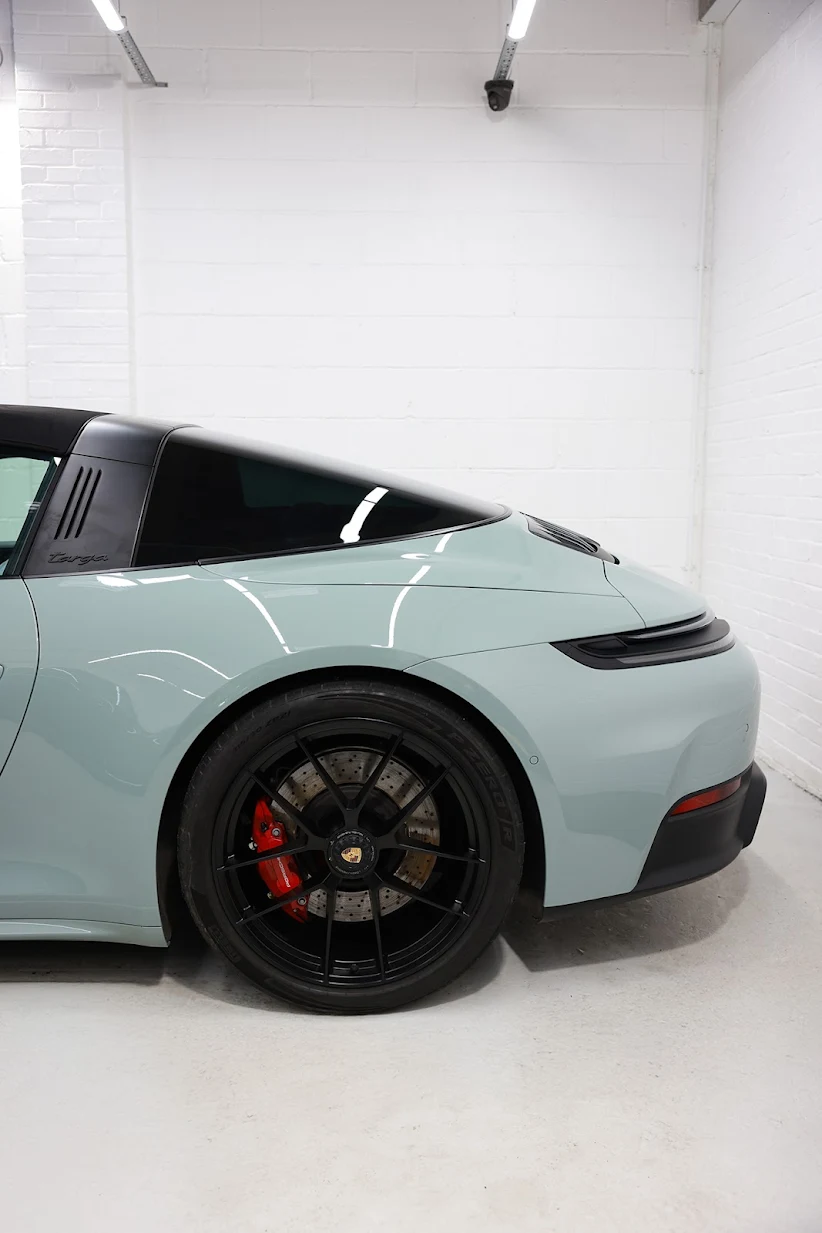 Rear quarter of a Porsche 911 Targa finished in self-healing paint protection film, RainCity PPF Vancouver