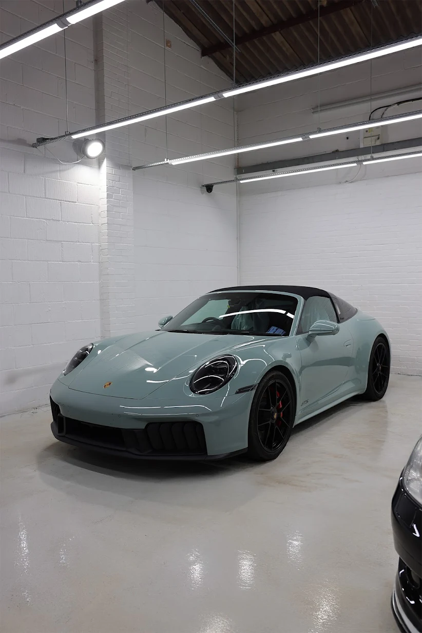 Porsche 911 Targa GTS protected with paint protection film in the RainCity PPF Vancouver studio